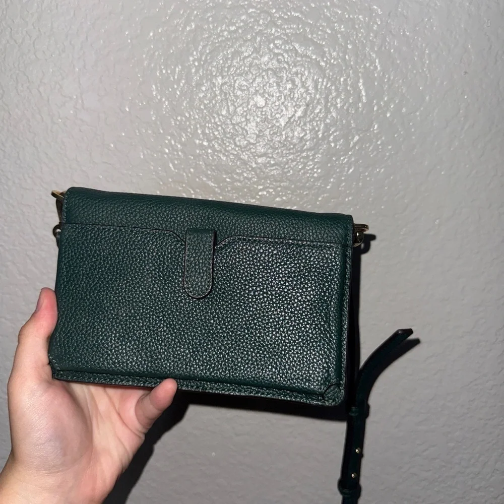 Michael Kors Pebbled Leather Convertible Crossbody Bag Green l Shoulder Purse